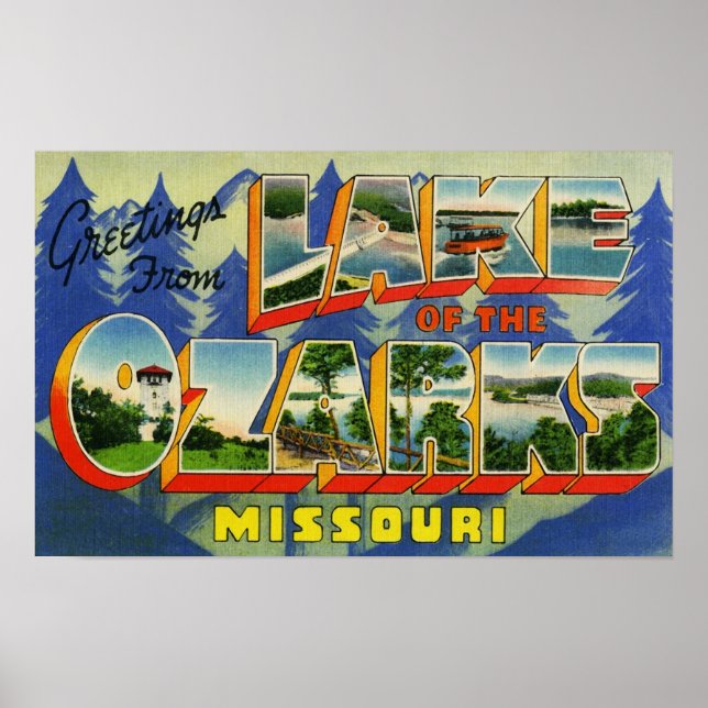 Poster Salutations du lac des Ozarks Missouri (Devant)