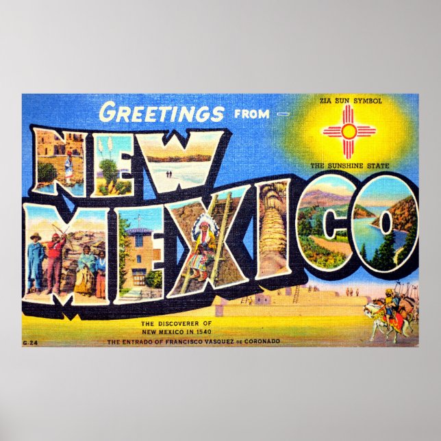 Poster Salutations du Nouveau-Mexique (Devant)