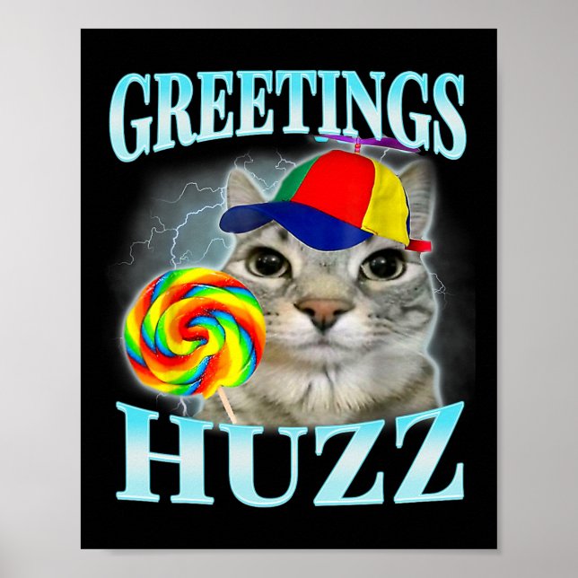 Poster Salutations Huzz Mème drôle de l'argot de la Gen Z (Devant)