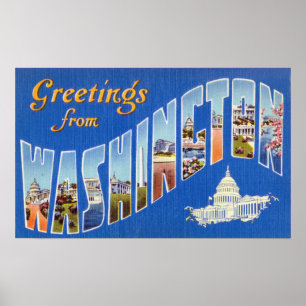 Poster Salutations vintages de la Ville de Washington DC