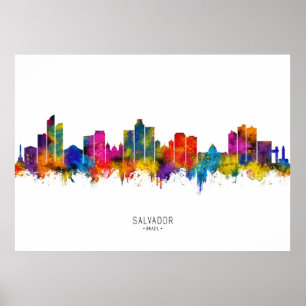 Poster Salvador Brazil Skyline
