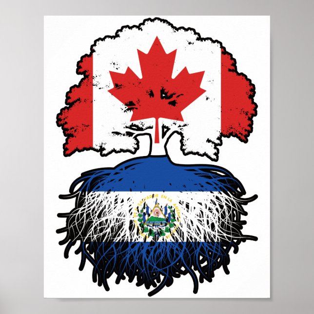 Poster Salvador Salvadorien Canadian Canada Arbre Racines (Devant)