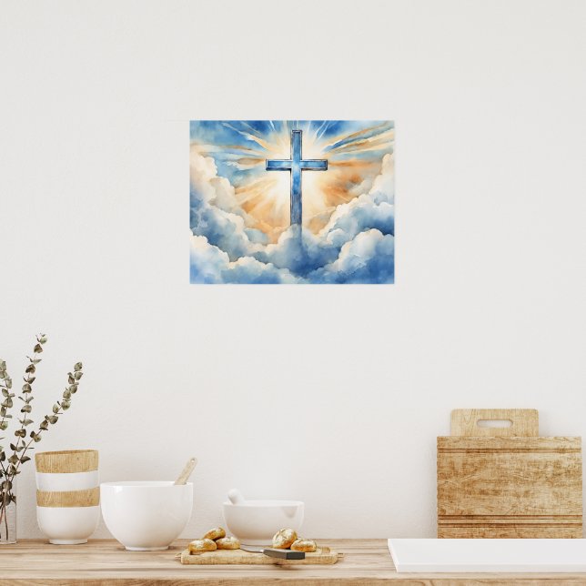 Poster Salvation, Cross in the Clouds, (Cuisine)
