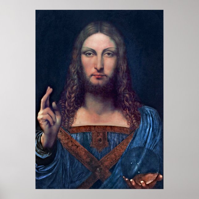 Poster Salvator Mundi by Leonardo da Vinci (Devant)