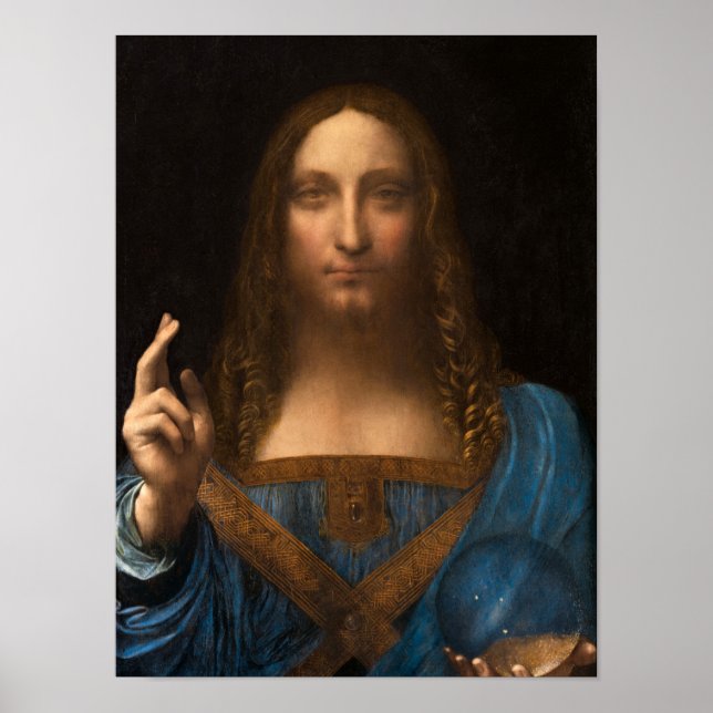 Poster Salvator Mundi by Leonardo da Vinci (Devant)