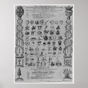 Poster Salve Hiéroglyphicum Votivum Symboles latins Anagr