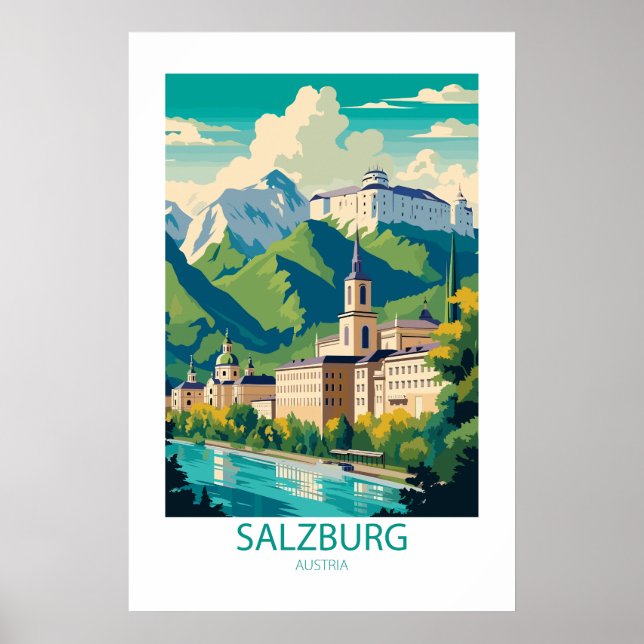Poster Salzbourg Autriche célèbres lieux de voyage (Devant)
