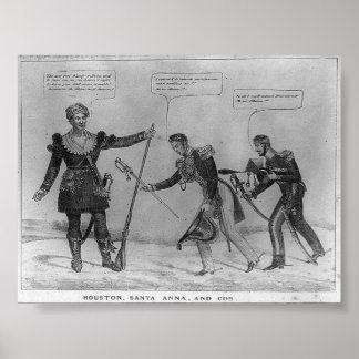 Poster Sam Houston, Père Noël Anna et Cos, 1836