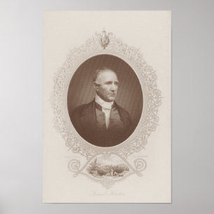 Poster Sam Houston Portrait gravé
