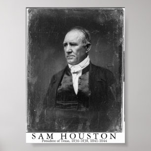 Poster Sam Houston, président du Texas