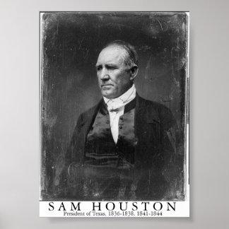 Poster Sam Houston, président du Texas