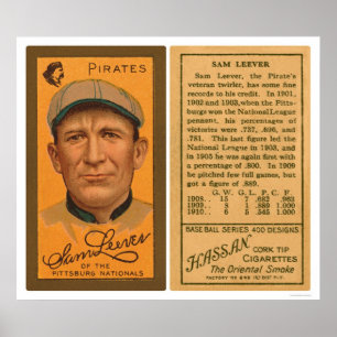 Poster Sam Leever pirate le base-ball 1911