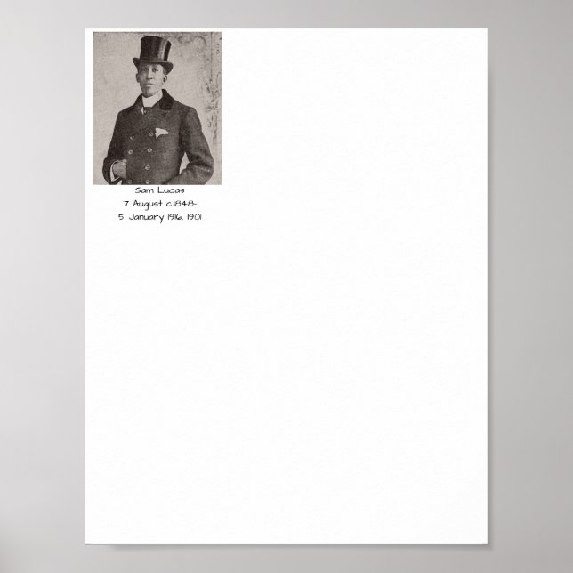 Poster Sam Lucas, 1901 (Devant)