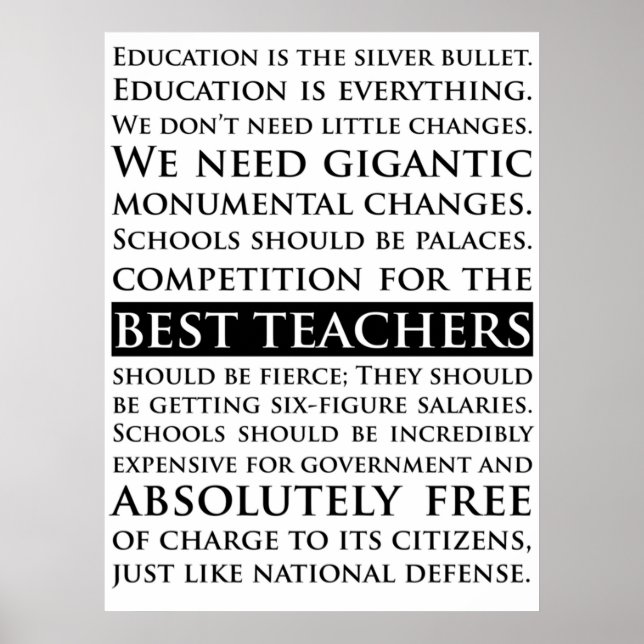 Poster Sam Seaborn Discours sur l'éducation L'aile ouest (Devant)