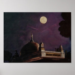 Poster Samadhi de Meher Baba à la nuit