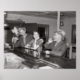 Poster Samedi soir au Saloon, 1937. Photo ancienne