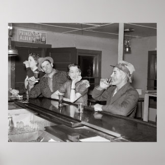 Poster Samedi soir au Saloon, 1937. Photo ancienne