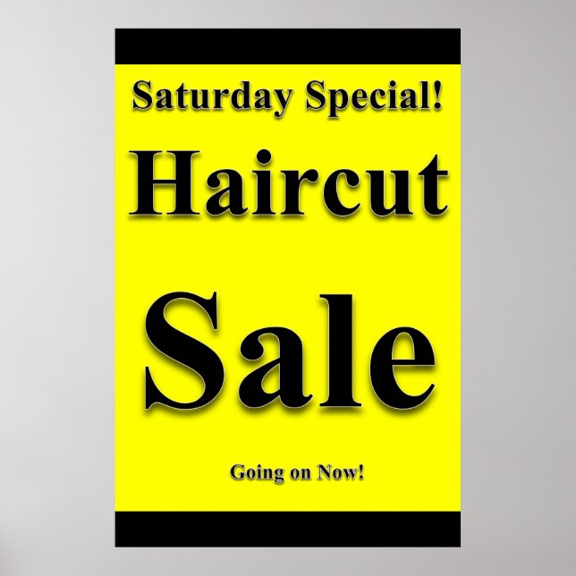 Poster Samedi spécial coupe-cheveux Vente Beauté Salon Po (Devant)