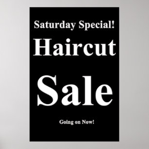 Poster Samedi spécial coupe-cheveux Vente Beauté Salon Po