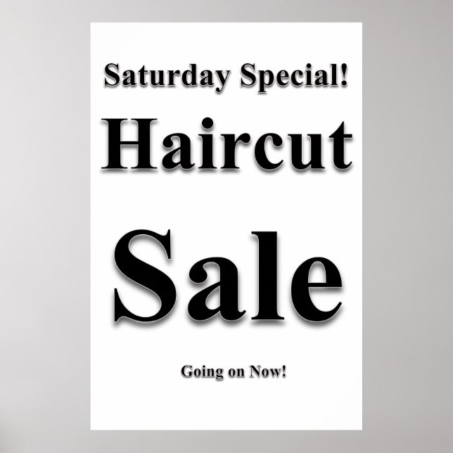 Poster Samedi spécial coupe-cheveux Vente Beauté Salon Po (Devant)