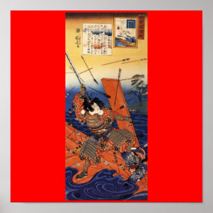 Poster Samouraï à la guerre, vers les années 1800