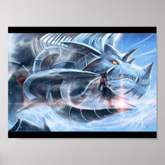 Poster Samouraï Et Dragon De Glace