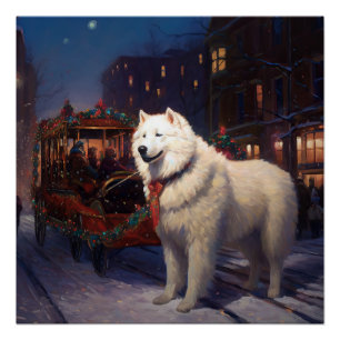 Poster Samoyed Christmas Festive Saison