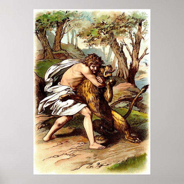 Poster Samson Et Le Lion (Devant)