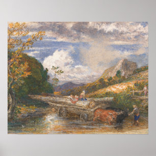 Poster Samuel Palmer - Wagon de bois traversant un ruisse