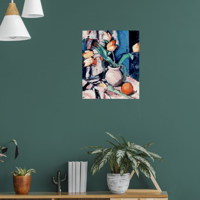 Poster Samuel Peploe, Tulipes dans un pot brun, (Salon 1)