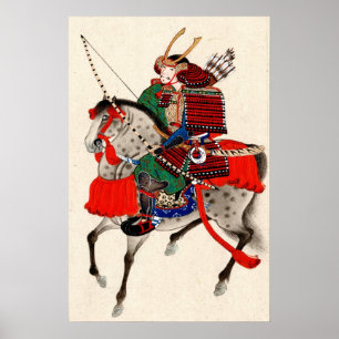Poster Samurai à cheval 1878