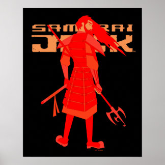 Poster Samurai Jack Red Warrior Graphic