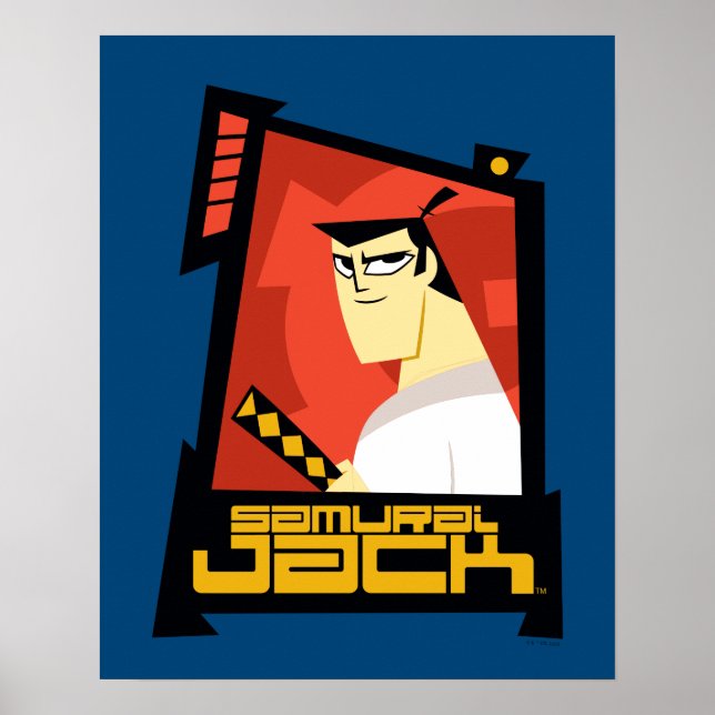 Poster Samurai Jack Souriant Futuristic Frame Graphic (Devant)