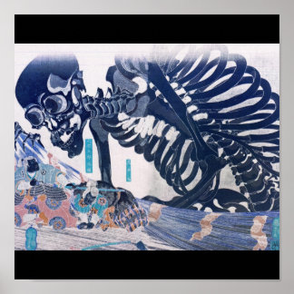 Poster Samurai, Skeleton Peinture vers les années 1800