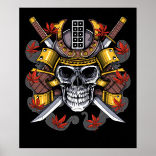 Poster Samurai Skull