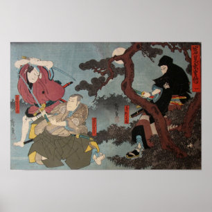 POSTER SAMURAIS ET NINJA