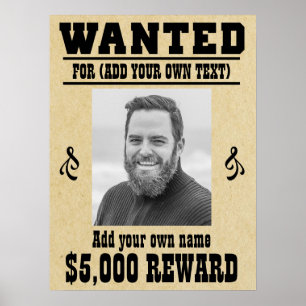 Poster S'AMUSER AJOUTER VOTRE VISAGE, TEXTE cowboy a voul