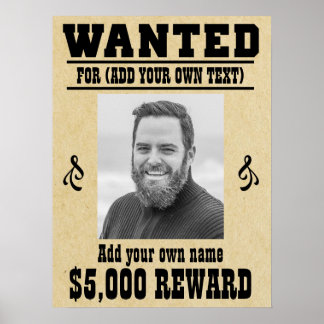 Poster S'AMUSER AJOUTER VOTRE VISAGE, TEXTE cowboy a voul