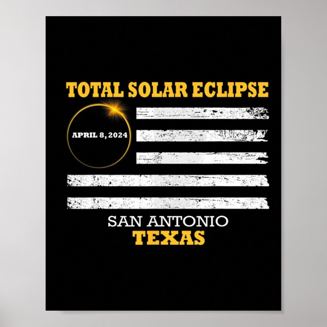 Poster San Antonio 2024 Solar Eclipse 2024 040824 Eclipse (Devant)