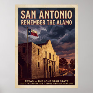 Poster San Antonio Alamo Souvenez-vous de l'Alamo 
