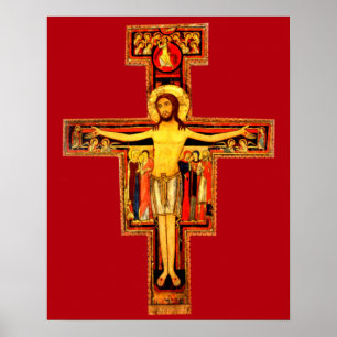 Poster San Damiano Crucifix St Frances d'Assise catholiqu