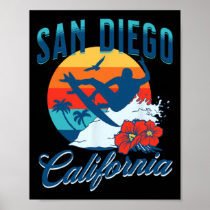 Poster San Diego Californie Plage Surf Vacances d'été Vi
