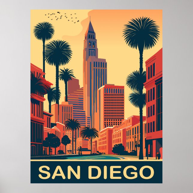 Poster San Diego, Rues de la ville, Voyage (Devant)