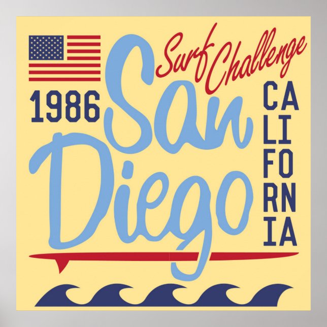 Poster San Diego Surf Challenge 1986 (Devant)