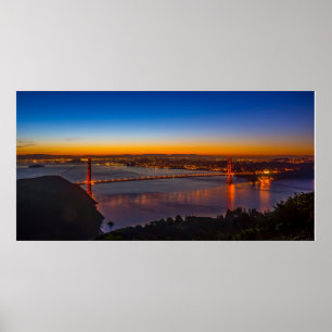 Poster San Francisco à l'affiche panoramique d'aube