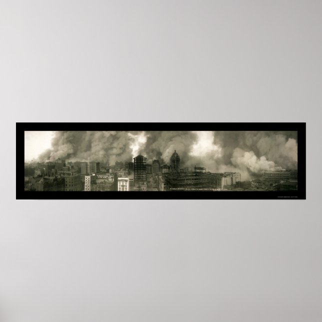 Poster San Francisco CA Burning Photo 1906b (Devant)