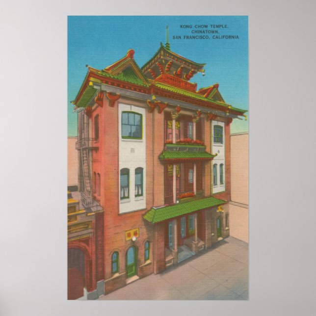 Poster San Francisco, CAKong Chow Temple à Chinatown (Devant)