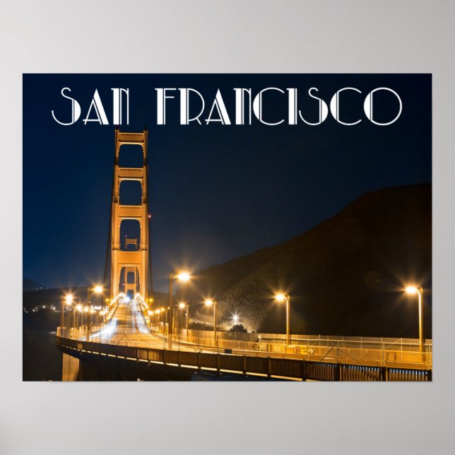 Poster San Francisco California Golden Gate Bridge (Devant)