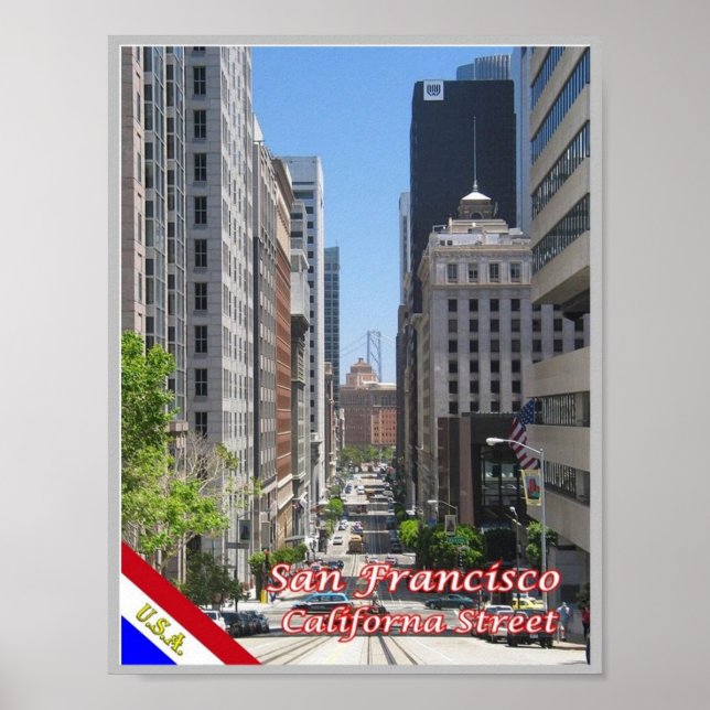 Poster San Francisco - California Street - USA - (Devant)