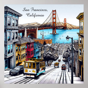 Poster San Francisco, Californie